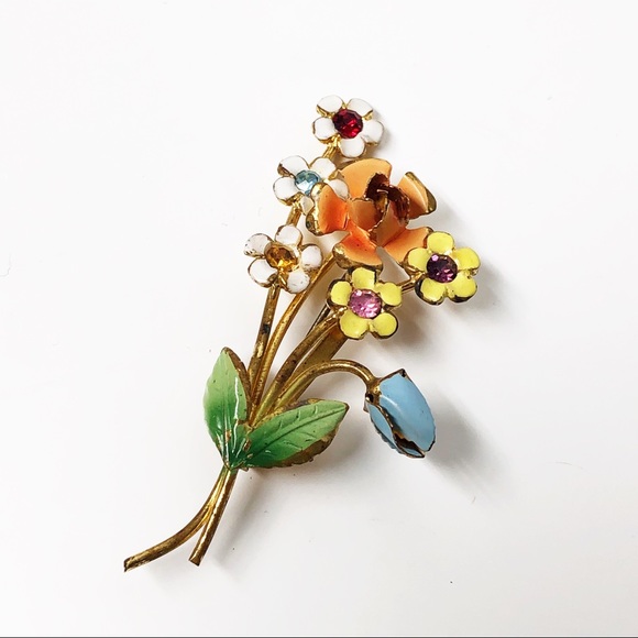 Antique Vintage Flower Bouquet Brooch